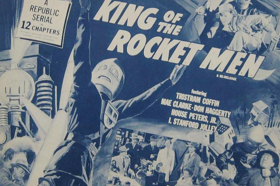 Title card from movie serial King of the Rocket Men