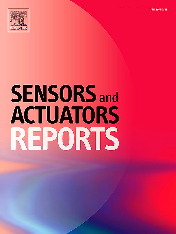 Cover of the Sensors and Actuators Reports journal, with a plain text title on a red and blue gradient background.