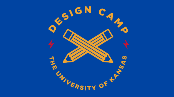KU Design Camp logo on blue background
