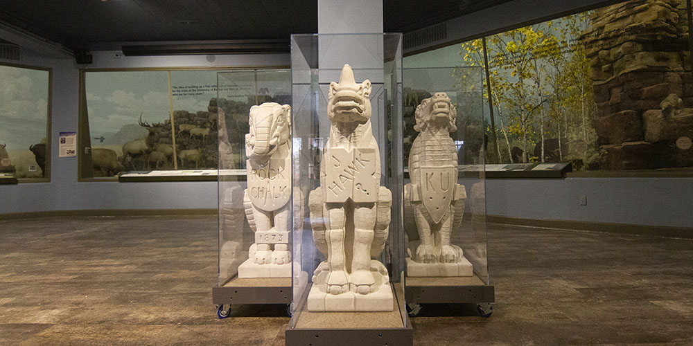"The New Grotesques" exhibit features eight new grotesques carved by Laura and Karl Ramberg as well as scale models and sketches used during the project.
