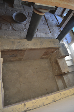 photo from above of the lustral basin in the Knossos throne room.