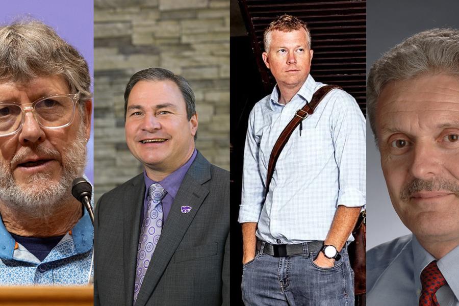 Photo collage of Walter Dodds, Hans Coetzee, Dave Tell, and Hartmut Jaeschke