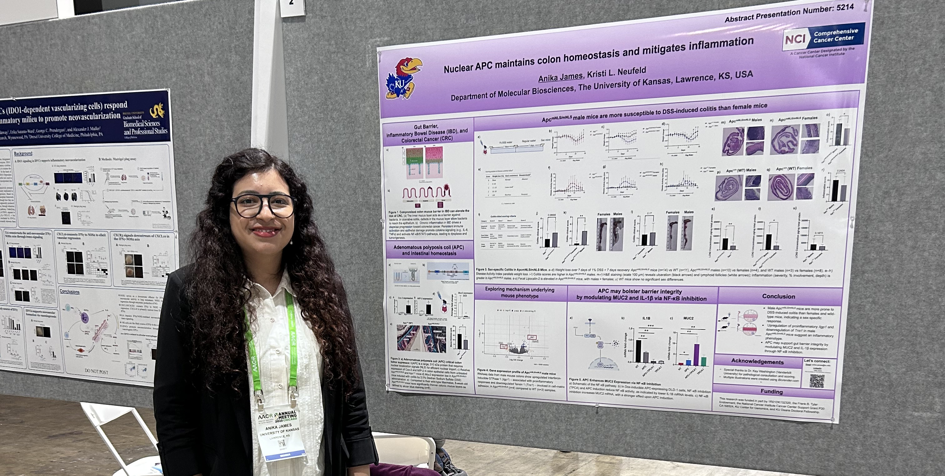 Anika James in front of her poster at the AARC meeting