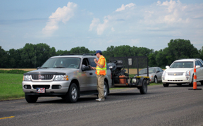 Driver being surveyed to better understand the motorist's experience