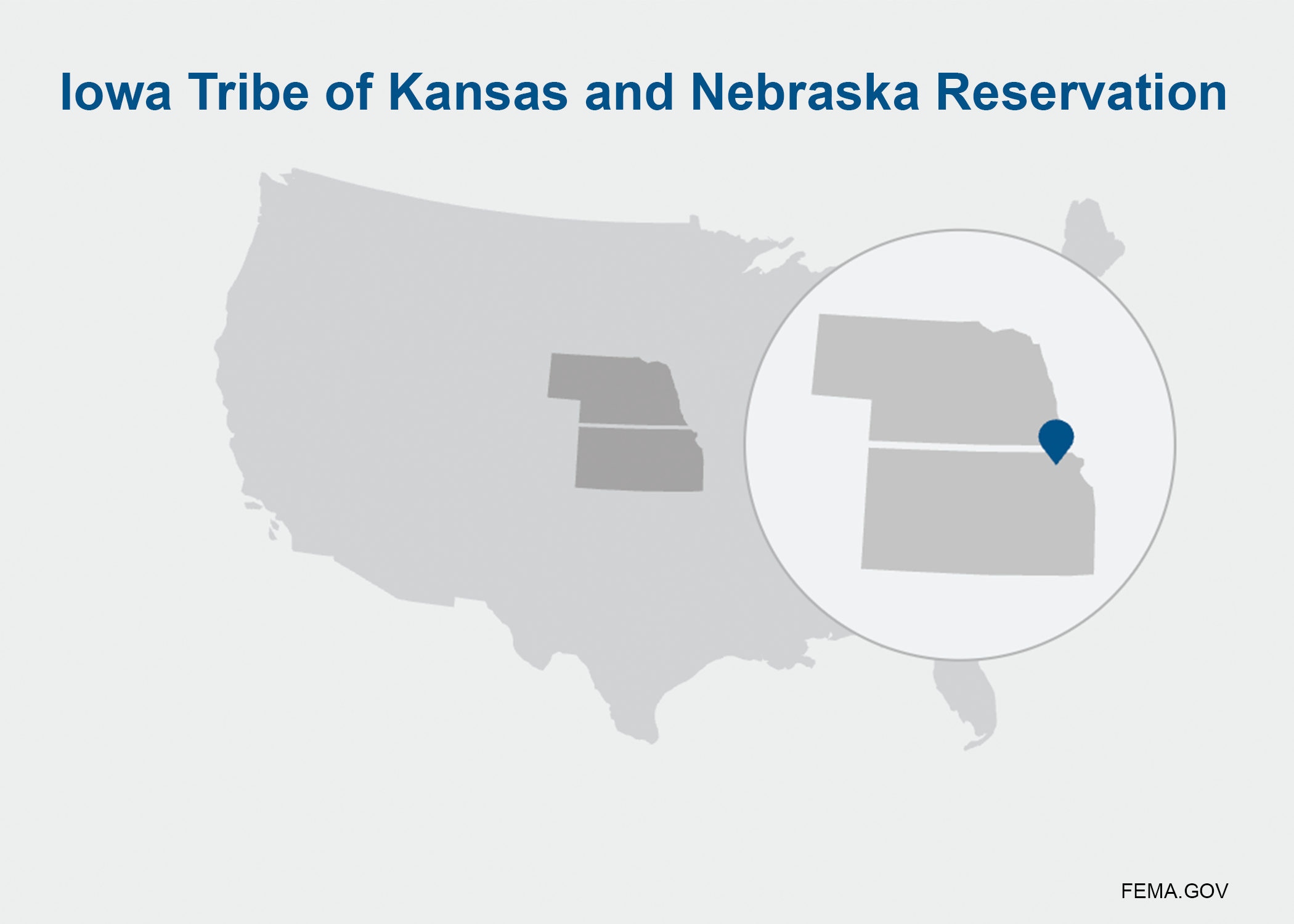 Map with Iowa Tribe location.
