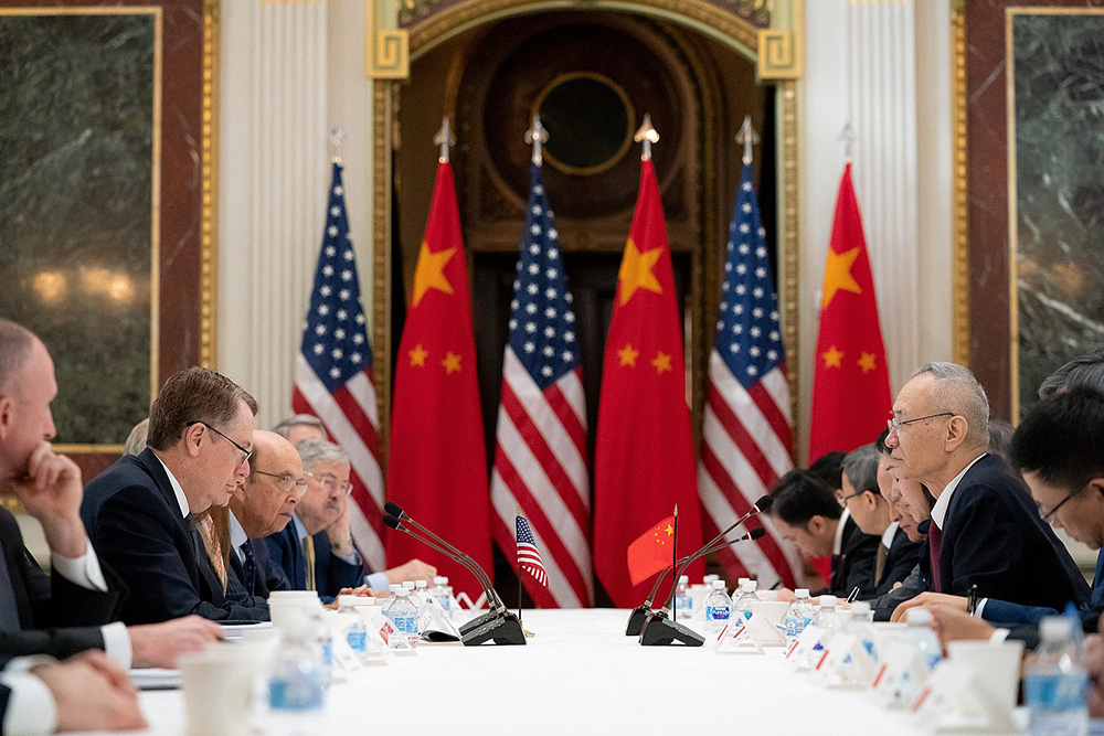 American and Chinese officials hold a round of trade talks in 2019. Photo: Wikimedia Commons