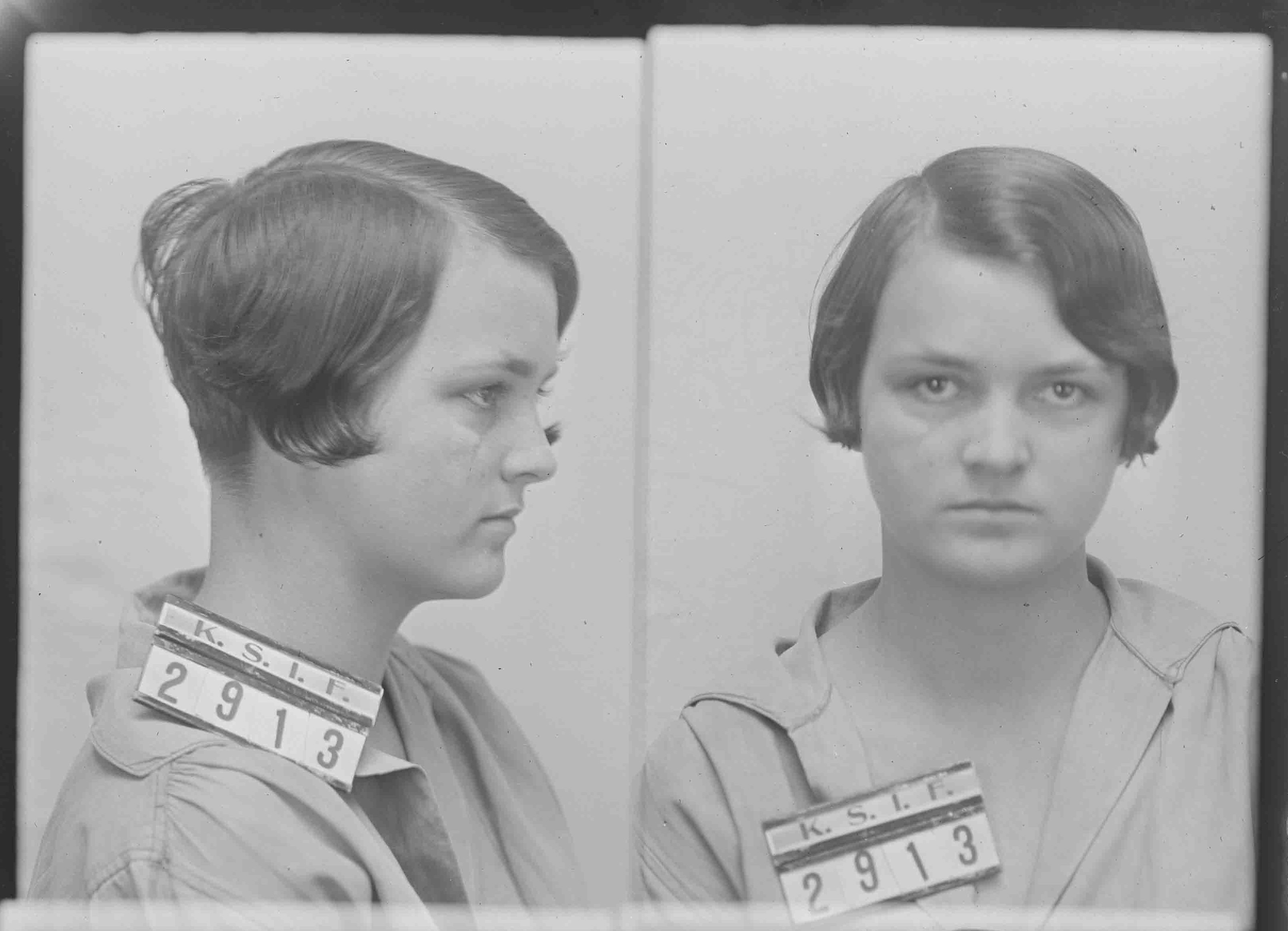 A 15-year-old woman from Reno County is sentenced to five months at the Kansas State Industrial Farm in 1926. Photo courtesy of Lansing Historical Museum.