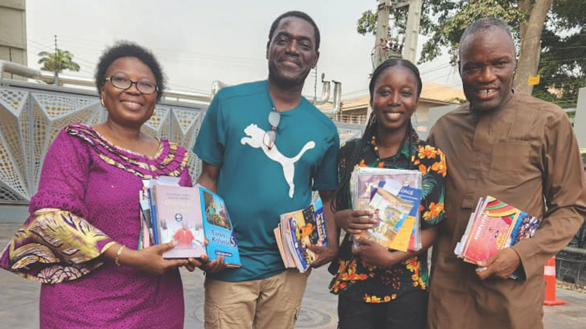 Kodjo Atiso with a group on a book buying trip in Africa