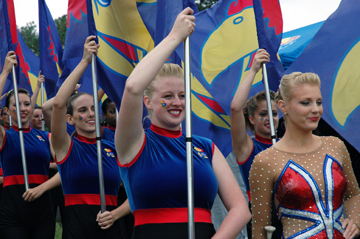 KU Marching Band prepares to enter Memorial Stadium prior to kickoff