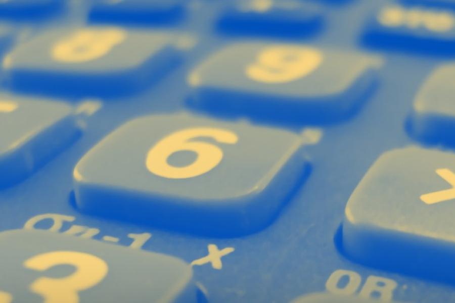 Blue calculator buttons