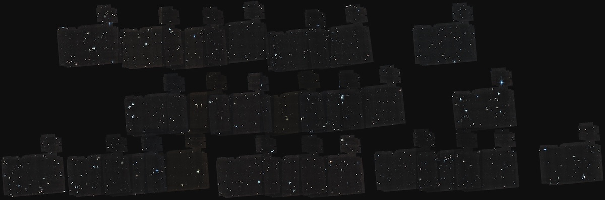 The full mosaic of MIRI EGS Galaxy and AGN (MEGA) survey using all four of their observed MIRI filters.