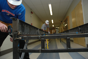 Steel bridge under construction