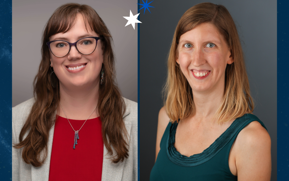 Photo of Dr. Carrie Wendel-Hummel (left) and Dr. Briana McGeough (right)