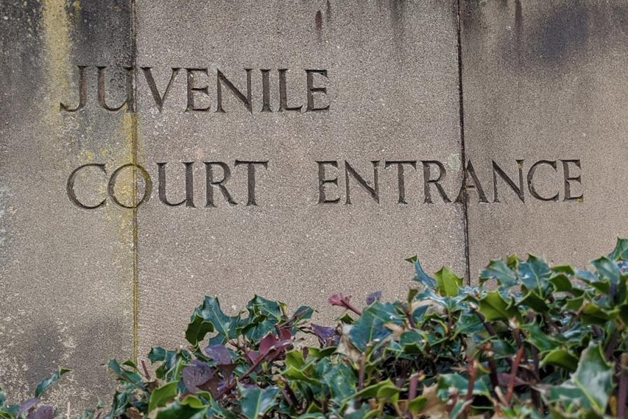 Building with words Juvenile Court Entrance