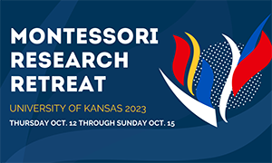 Montessori Research Retreat logo at the University of Kansas logo