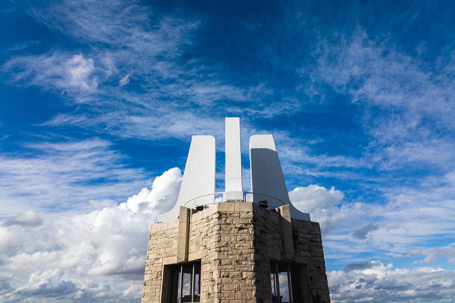 Top of Campanile, clouds