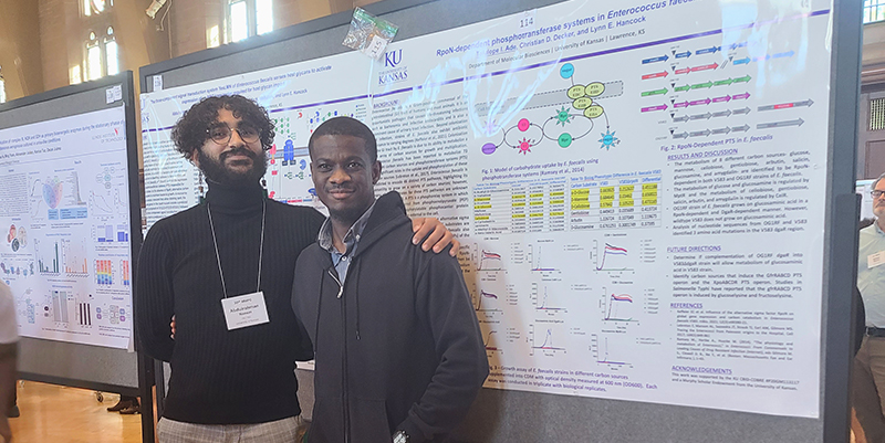 Abdulrahman Naeem (left) and Tolulope Ade (right) in front of their posters