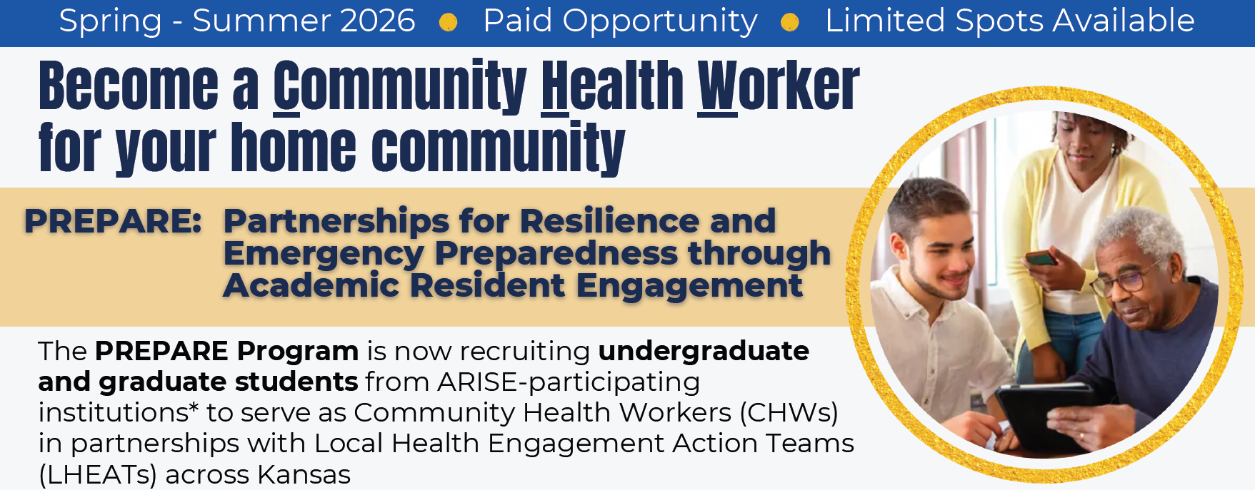 Snapshot of flyer for the PREPARE program