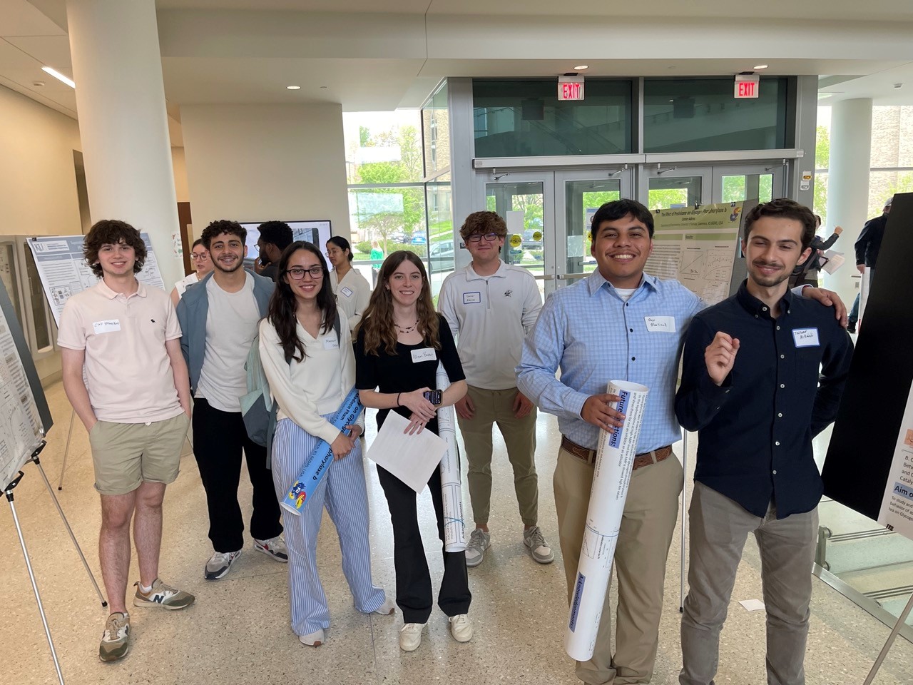 Biochem juniors and seniors stayed after their poster session for a fun photo-op.