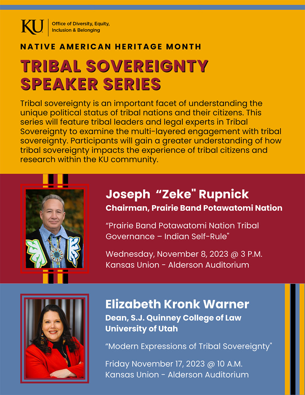 Flier for November Tribal Sovereignty Speaker Series events