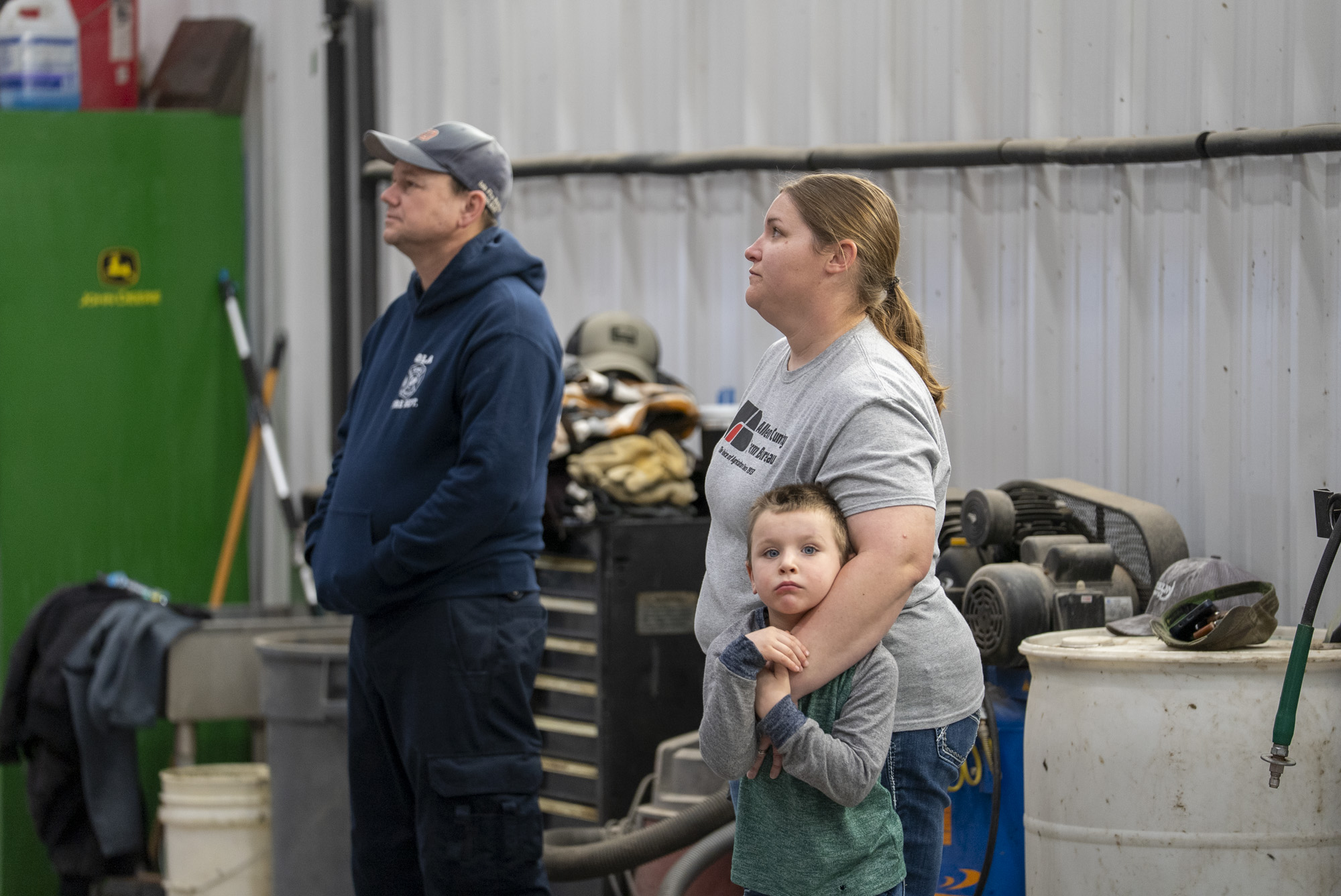 Katelyn Meiwes with one of her sons at the training in Iola, Feb. 21, 2026.