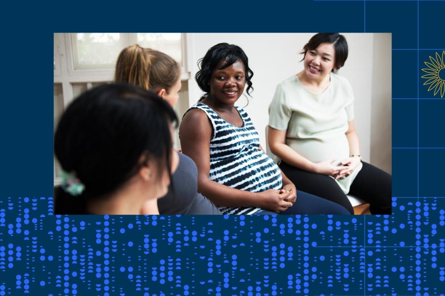 Pregnant women in a support group