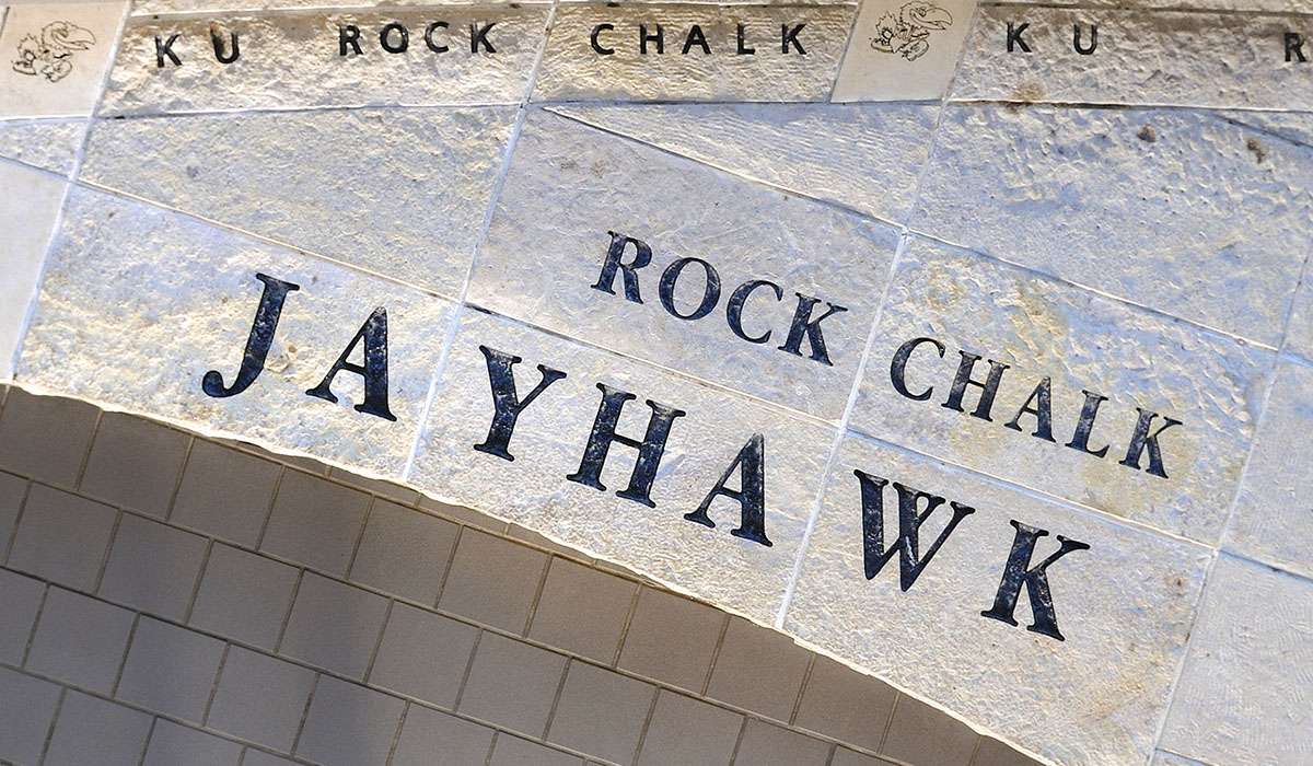 Rock Chalk stone engraving at Union