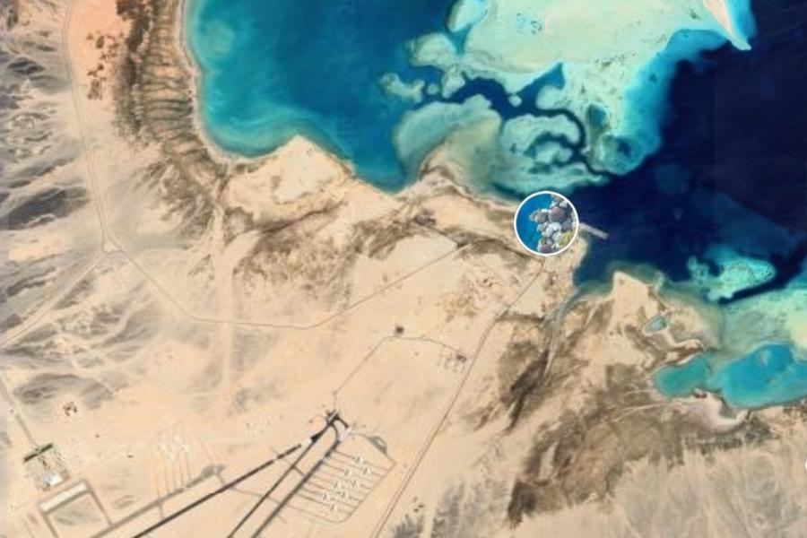 Satellite image of Berenice, an ancient port, on the Red Sea coast.