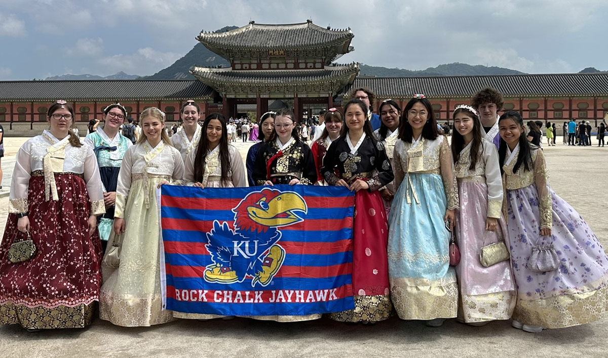 A group of KU Teaching English in Korea program students are pictured near Seoul, South Korea.