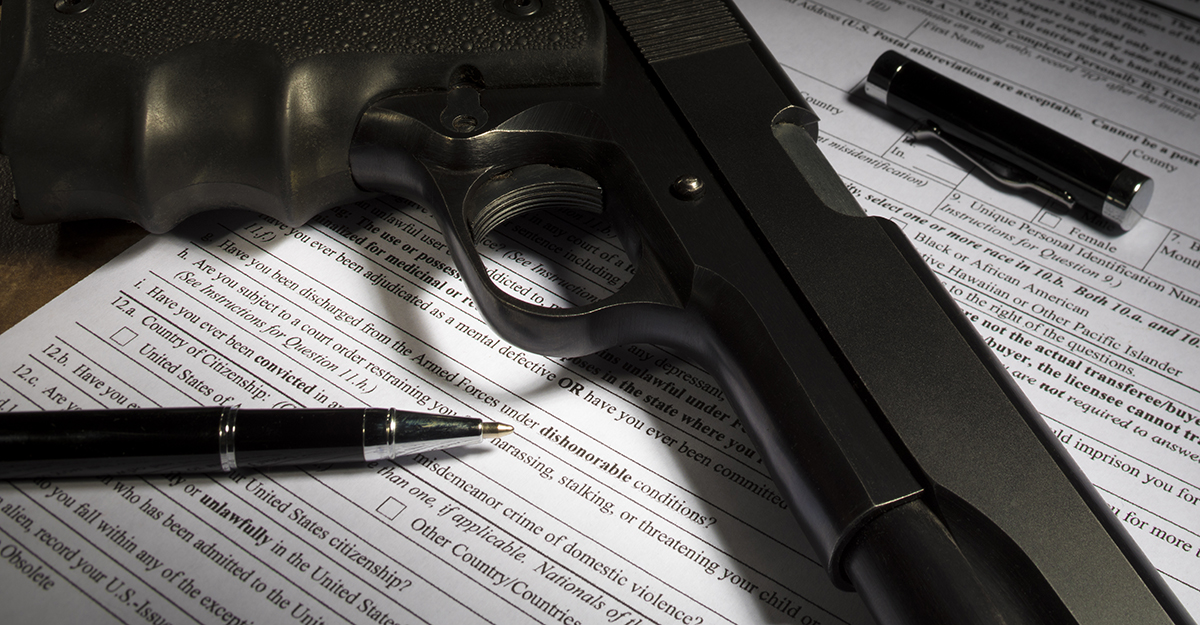Handgun on paper gun permit.