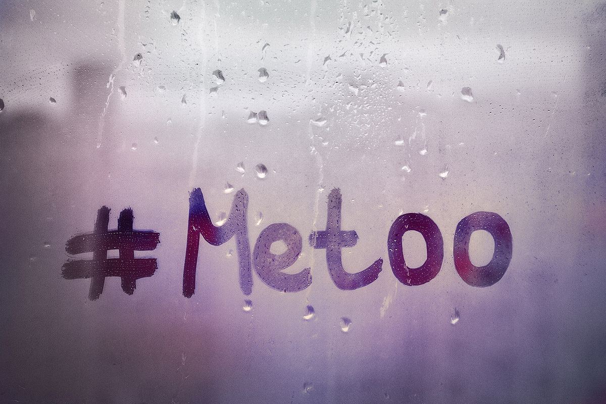 A photo of a foggy window with "#MeToo" written on the window.
