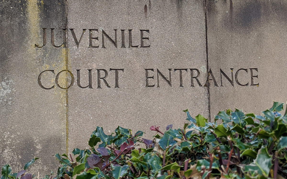 Building with words Juvenile Court Entrance