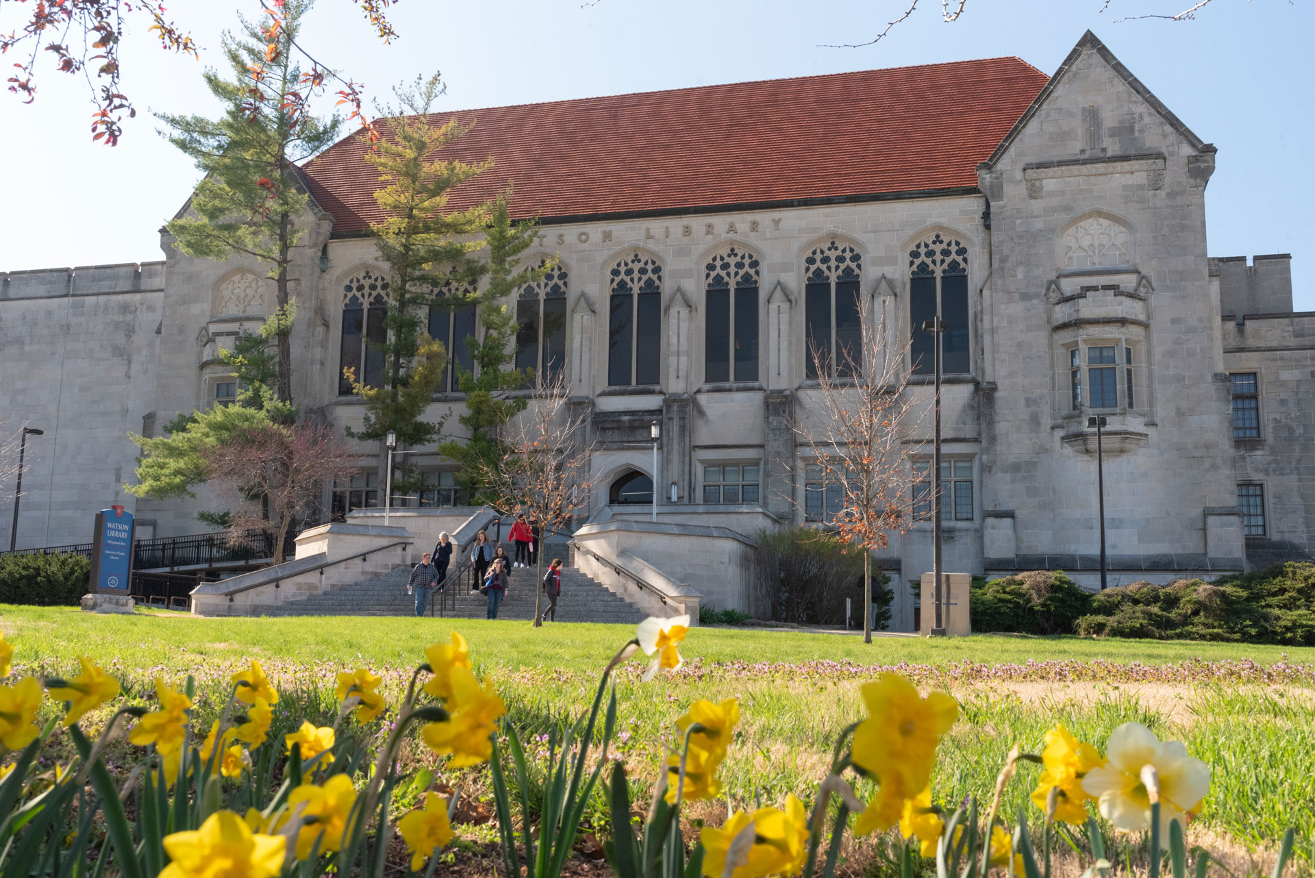 Watson Library in the spring.