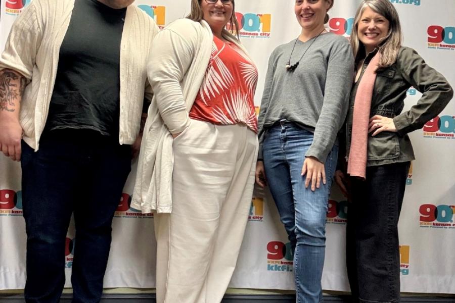 Group photo from the interview, Zach Newby, Bre Kirkhart, Christina Knott, and Christina Holt