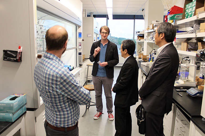 Dr. James Blakemore talks about the custom glassware his research lab uses in the fume hood