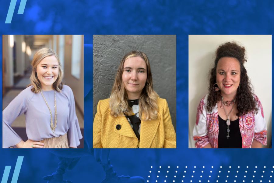 Former Sigler Aging Scholars cohort members Lindsay Huddlestun (left), Olivia Sabal (middle) and Kristin Nichols (right).