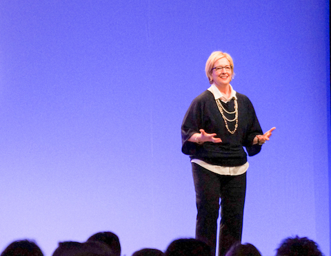 Brené Brown addresses the Texas Conference for Women in 2012. Wikimedia Commons photo.