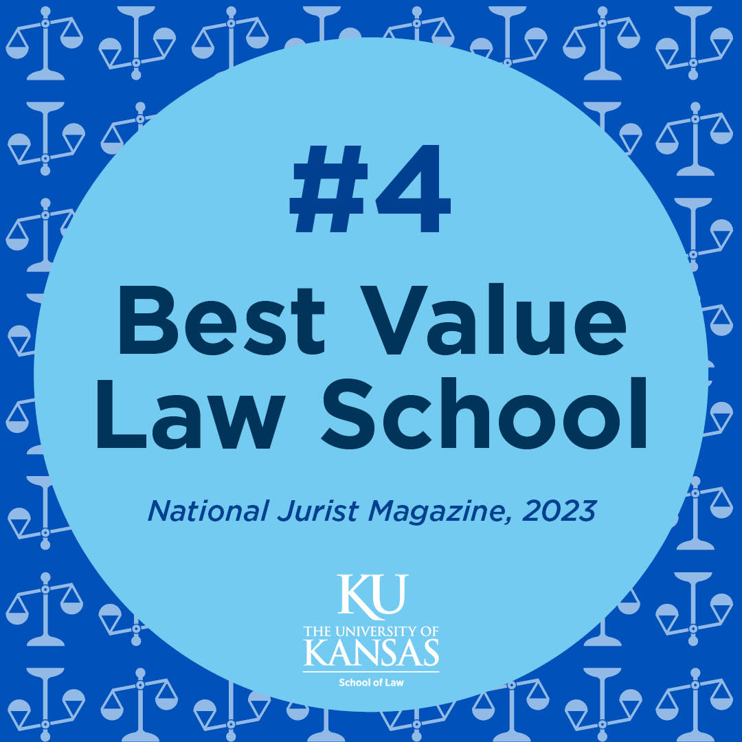 Logo: KU No. 4 Best Value Law School, via National Jurist magazine