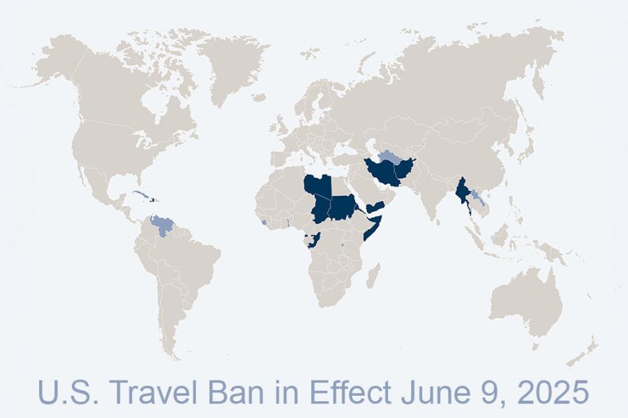 Travel Ban Countries Highlighted