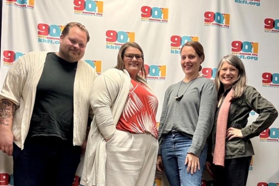 Group photo from the interview, Zach Newby, Bre Kirkhart, Christina Knott, and Christina Holt