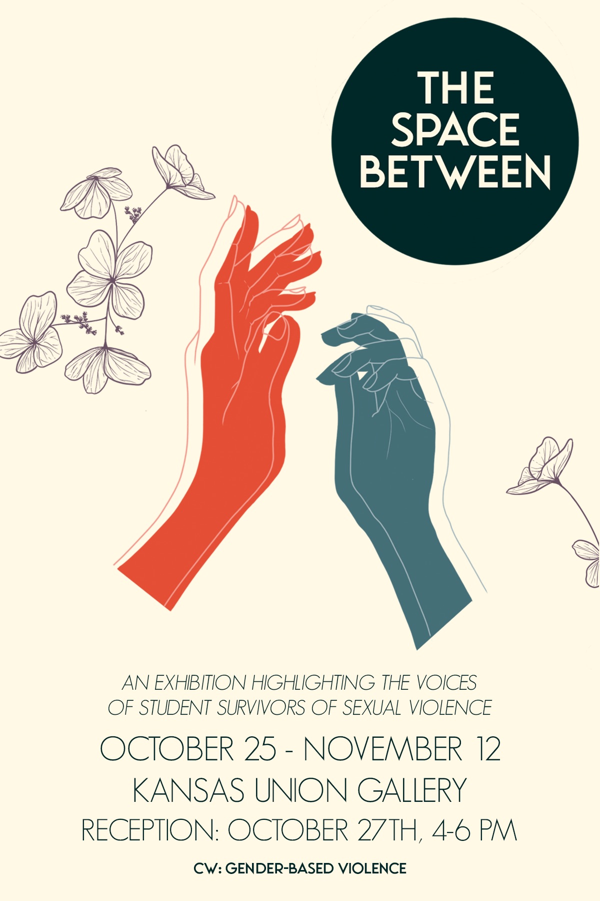 Flyer for "The Space Between" exhibition