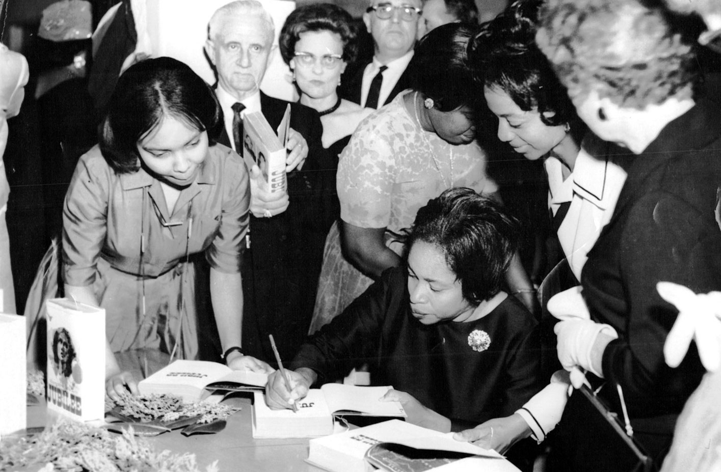 Margaret Walker signing copies of “Jubilee.” Credit: H.T. Sampson Library Collection, Jackson State University.