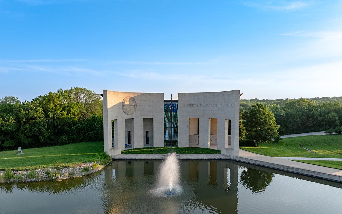 Dole Institute of Politics on spring day.
