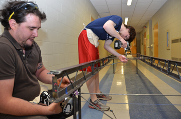 A team of six University of Kansas School of Engineering students is putting the finishing touches on its entry for the 2013 American Society of Civil Engineers (ASCE) steel bridge competition