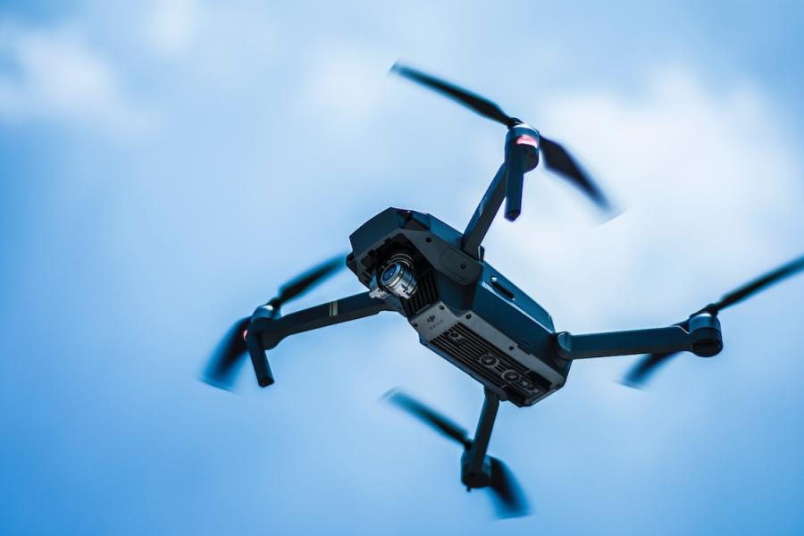 Photo of drone flying against sky background