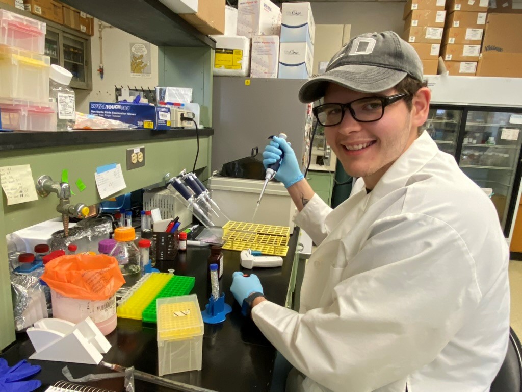 Kade working in a lab