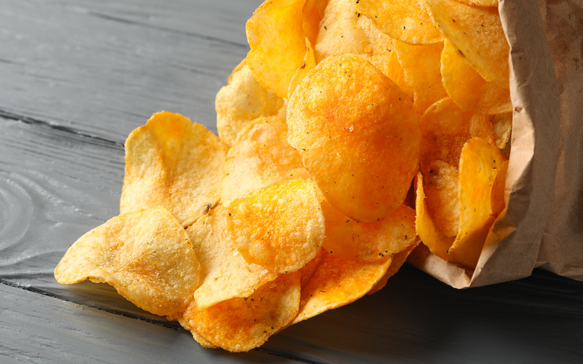 potato chips spilling from bag