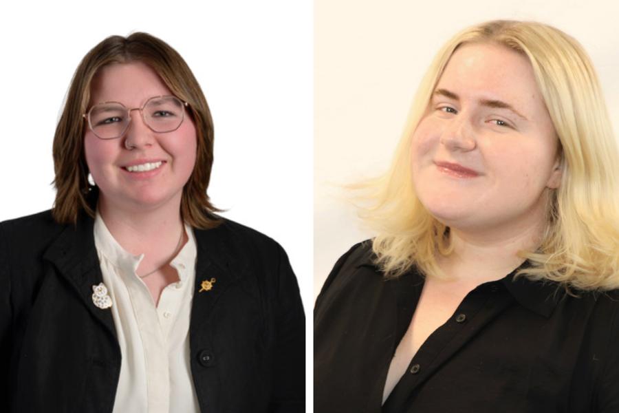 From left to right: Rylie Oswald and Elizabeth Walters headshots side by side.