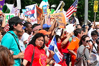 Leaders of the immigration reform movement are arrested in Washington, D.C., in this 2010 photo. Image from WikiCommons.