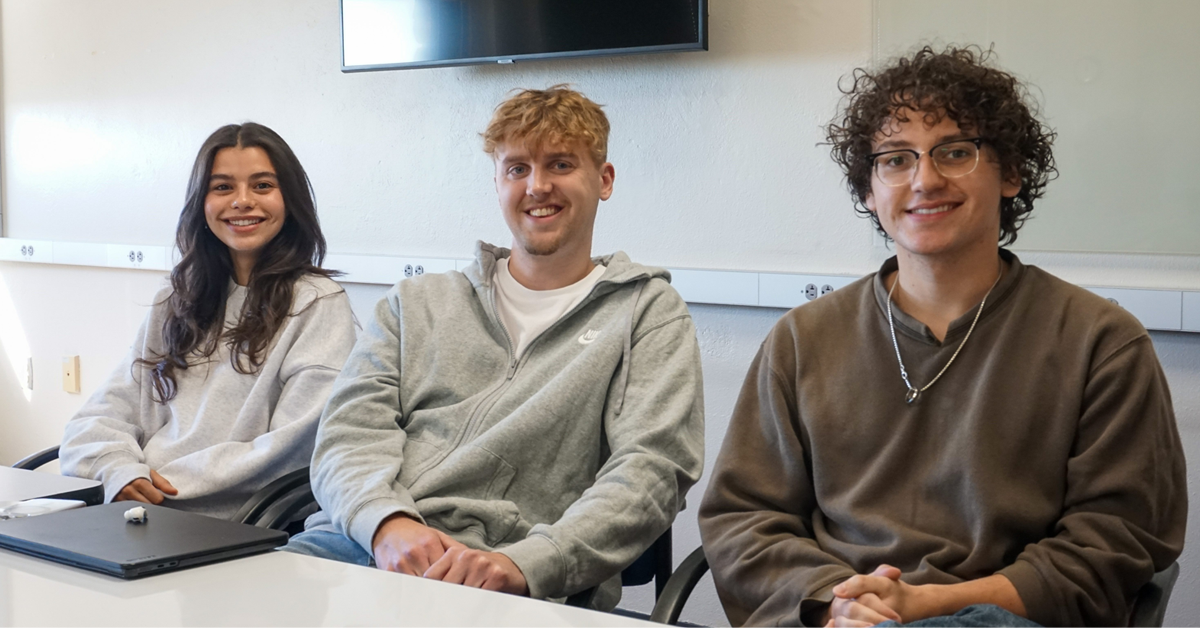 RJI Student Innovation Competition finalists: (left to right) Noorah Abdeljawad, Trey Myers, Lucas Gomez